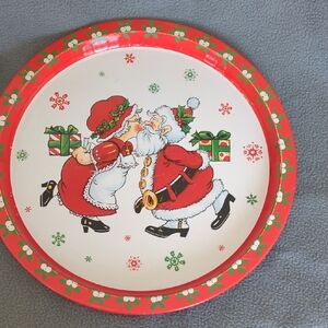 Vintage 1980 Giftco Metal Christmas Tray.